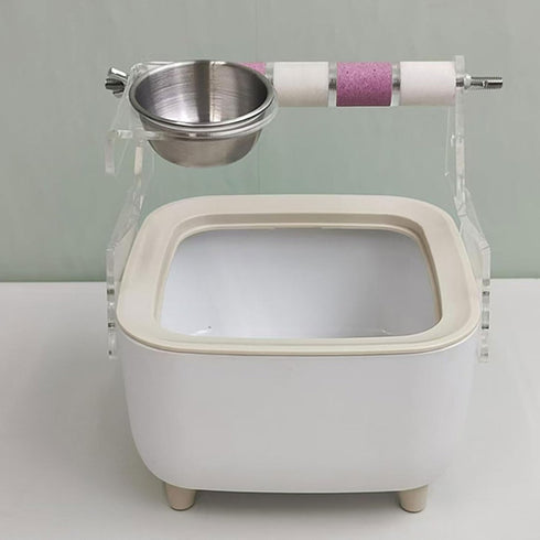 Ywmsfl Parrots Potty Training Stand Detachable Bucket Bird Toilet Perch for Small to Large Cockatiels Lovebirds Stand