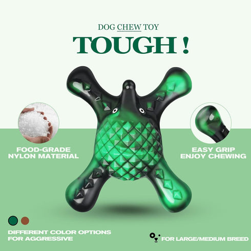 Tough Dog Chew Toys for Aggressive Chewers, Super Durable Nylon Bones for Medium/Large Breeds