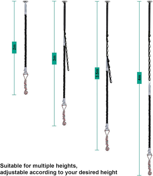 Outdoor Bungee Tug Toy - Dog Toy Hanging from Wall, Interactive Chew Rope Toy for Large Breed Puppies & Small Dogs