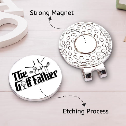 Hafhue The Golf Father Ball Marker - Magnetic Clip, Funny Gift for Men, Dad, Grandpa