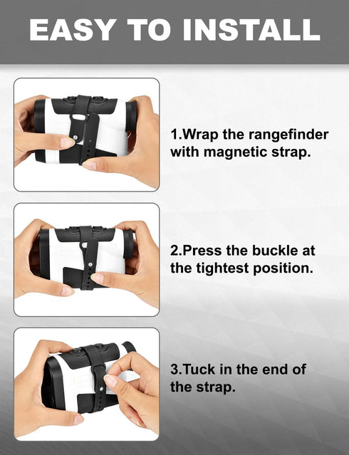 Golf Rangefinder Magnetic Holder Mount Strap for Golf Cart Frame, Adjustable Slim Range Finder