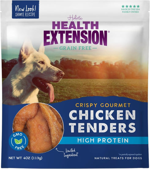 Health Extension Dry Dog Treat, Grain-Free, Natural Crispy Gourmet with Chicken Tenders, 4 Oz / 113 g