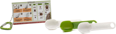 TickCheck Tick Remover Spoon - 3 Pack Lightweight Tick Remover Tools with Free Tick ID Card & Carabiner