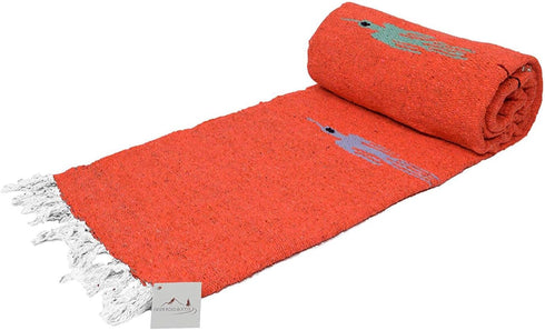 Thunderbird Heavyweight Yoga Blanket or Throw - Tangerine Orange, Made for Yoga! Vibrant Color!