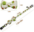 Cat Collar Bow Tie with Bell, Breakaway Kitten Collar, Cool Fruits Design, Adjustable 7.5-11in (Kiwi)