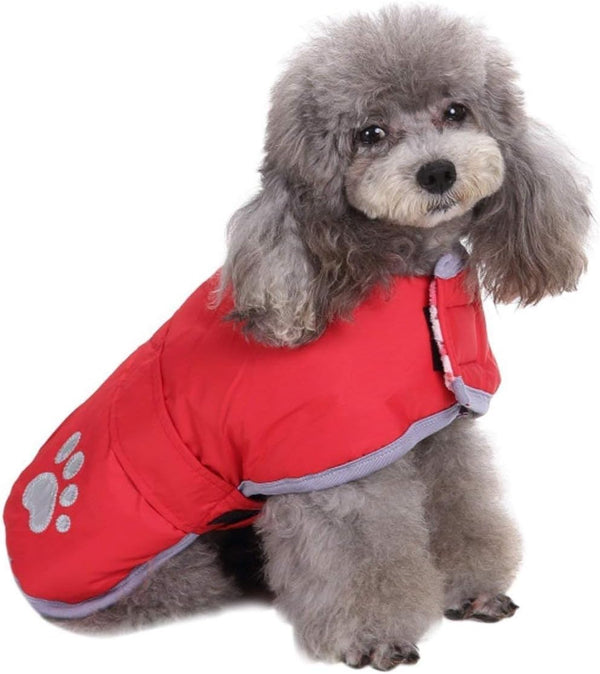 Queenmore Reversible Winter Fleece Dog Coats, Waterproof Pet Jacket for Cold Weather, Available in Sizes XS to XL