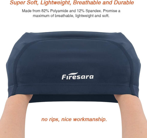 Firesara Fabric Swim Cap - High Elasticity Swimming Cap for Long Hair Short Hair, Swim Caps for Women Girls Men Kids