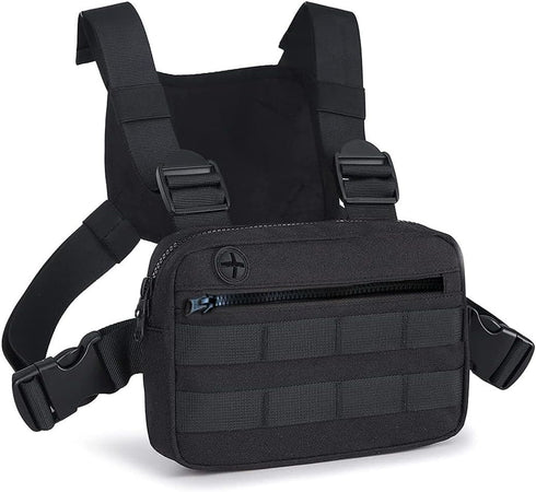 Outdoor Chest Bag for Men, Lightweight EDC Chest Pack with Built-In Phone Holder