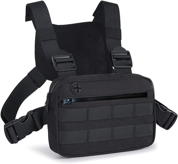 Outdoor Chest Bag for Men, Lightweight EDC Chest Pack with Built-In Phone Holder