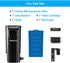 DaToo Aquarium Power Filter, Ultra Silent Small Fish Tank Filter 5W for 10 to 20 Gallon Tanks