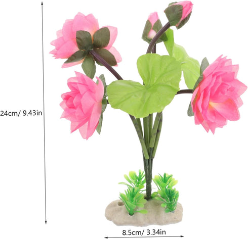 Coffee Shop Decor - Artificial Aquarium Lotus Fake Flower for Fish Tank, Floral Decorations, Small Aquarium Supply