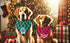 Generic 4 Pack- Set 2 2 MIANOOMAG Dog Christmas Bandanas Large Classic Triangle Merry Christmas Printing Plaid Fall Pet