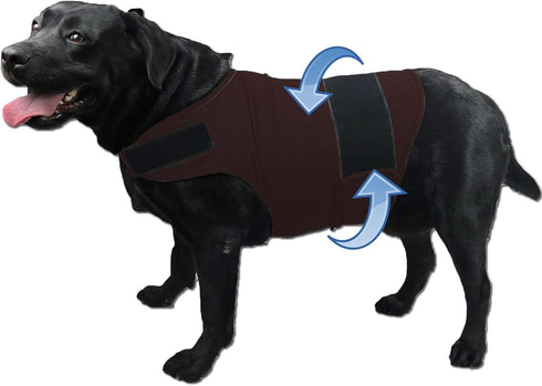 Dog Calming Shirt for Anxiety - Skin-Friendly Coat for Thunder, Fireworks, and Separation (Dark Brown, M) - Keep Pet
