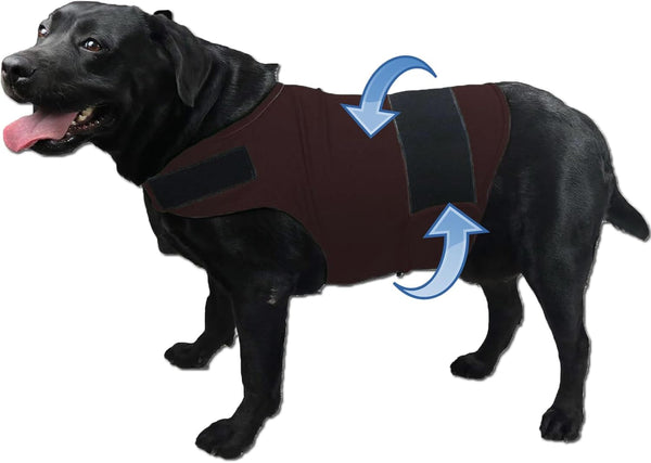Dog Calming Shirt for Anxiety - Skin-Friendly Coat for Thunder, Fireworks, and Separation (Dark Brown, M) - Keep Pet