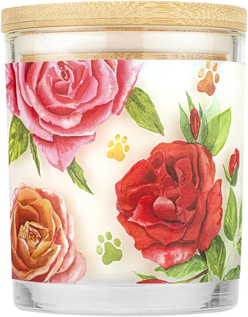 One Fur All Pet House Candle - Fresh Cut Roses - 100% Plant-Based Wax Candle - Pet Odor Eliminator for Home - Non-Toxic & Eco-Friendly Air Freshening Scented Candles by One Fur All