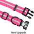 NIMBLE Waterproof Dog Collar Anti-Odor Durable Adjustable Polyester with Reflective Cloth Stripe (Large, Pink)