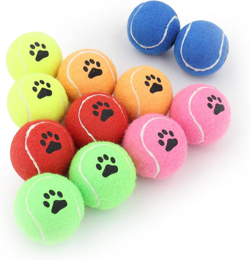 Tennis Ball for Dogs, Pack of 12 Colorful Easy Catching Pet Balls (2.5inch-6colors)