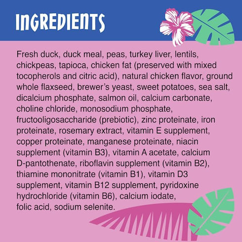 Tiki Dog Born Carnivore for Dogs, Savory Duck, Peas & Lentils Recipe, Grain Free Baked Kibble, 10 lbs. Bag