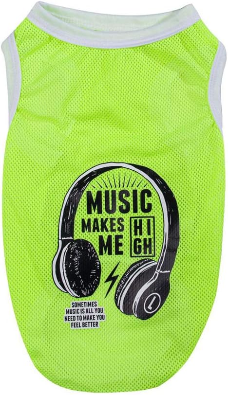 Dog Summer T-Shirt - Lightweight Breathable Mesh Vest for Small, Extra Small, Medium Puppies (XS, Green)