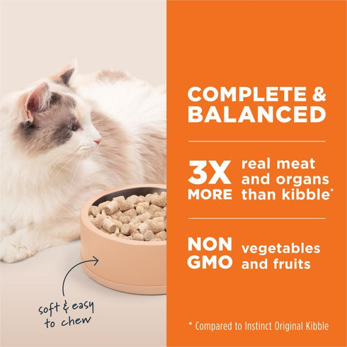 Instinct Freeze Dried Raw Meals, 25 oz - Grain Free Dry Cat Food, Chicken Recipe for Cats