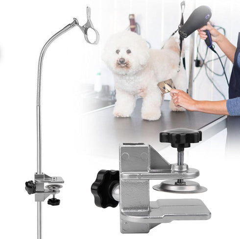 Health Gear Pet Grooming Table Arms Clamp, Aluminum Fixture Fixation Clip, Adjustable Pet Grooming Table Clip, Pet Grooming Table Accessories for Professional and Home Use (Grey)