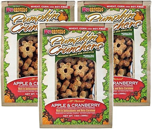 K9 Granola Factory Apple and Cranberry Pumpkin Crunchers (Pack of 3)