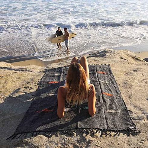 Thunderbird Heavyweight Yoga Blanket or Throw - Charcoal (Dark Grey/Black), Made for Yoga!