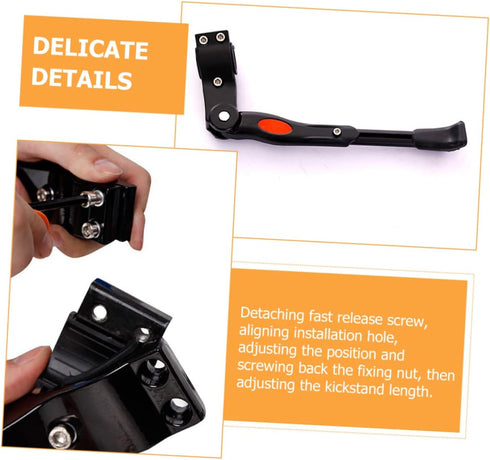 Nishiki 1 Set Adjustable Bicycle Kickstand, Aluminum Alloy Side Support for Kids Bicycles, Bike Kick Stand