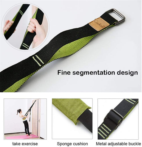 Yoga Fitness Stretching Strap, Door Flexibility Stretching Strap, Improve Leg Waist Back Flexibility Back Bend Assist Trainer, for Rehab Pilates Ballet Dance Cheerleading Splits Gymnastics by Xemz