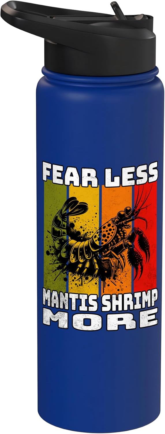 Mantis Shrimp Motif Men Women Mantis Shrimp Retro Mantis Shrimp Stainless Steel Insulated Water Bottle