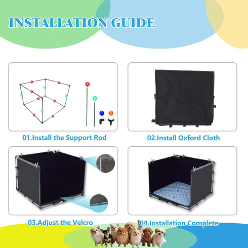 23.62"x23.62"x17.72",Portable Dog Pee Pad Holder Tray with Washable Pee Pad - Foldable Indoor Potty Station for Small