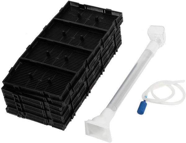 XMHF Undergravel Filter Board for Aquarium Fish Tank, 32pcs Black Air Tube