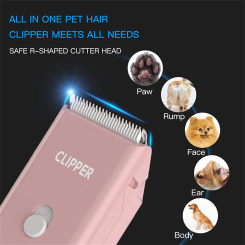 Home Professional Dog Grooming Kit Clipper, Low Noise USB Rechargeable for Dog & Cat Grooming