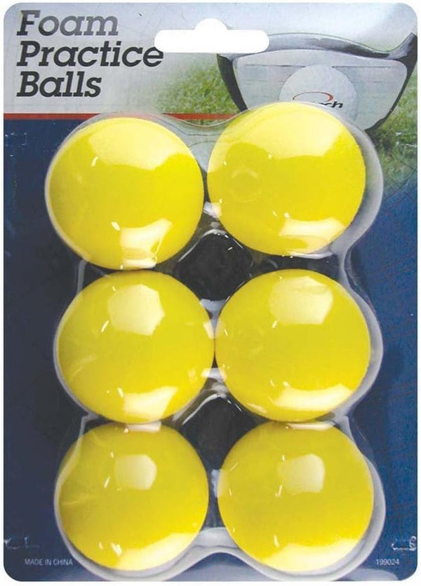 Intech Foam Golf Balls, 6 Count, Soft Yellow, Lightweight Restricted Flight High-Density Foam Practice Balls