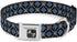 Buckle-Down Seatbelt Buckle Dog Collar, Argyle Black/Gray/Turquoise, 1.5" Wide, Fits 18-32" Neck, Large