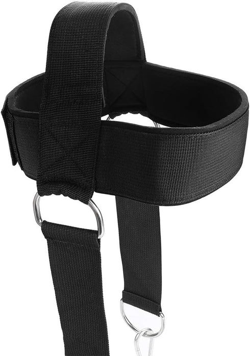 MOOCY Neck Harness for Weight Training-Neck Exerciser for Neck Workout Equipment Gym,Resistance Training and Weight Lifting - Adjustable Heavy Duty Head Harness with Steel Chain and Double D Rings by MOOCY