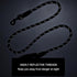 Round Rope Dog Leash 5 FT with Comfortable Padded Handle, Highly Reflective Threads for Medium & Large Dogs (Black, 5