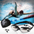 Swimming Goggles and Cap Set 4 in 1, Waterproof with UV 400 Protection, Clear Anti-Fog Lenses