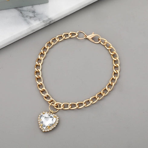 Lightweight Cat Necklace Collar with Heart Rhinestone Pendant, Adjustable Shine Diamond for Kittens, Small Dogs (White)