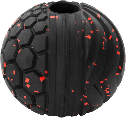 2.5" Chew King Supreme Durable Rubber Dog Ball for Aggressive Chewers, Treat-Dispensing Heavy-Duty Chew Toy with Safety