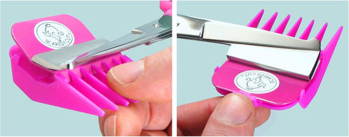 SCAREDY CUT NO Buzz Dog Clippers, Tiny Trim Safety Scissor, Silent Low Noise Grooming Clipper, Right Handed Pink