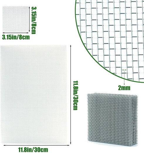 24 Pieces 3.1X3.1in Aquarium Moss Mesh, 304 Stainless Steel Aquatic Moss Wall for DIY Filtration and Aquascaping