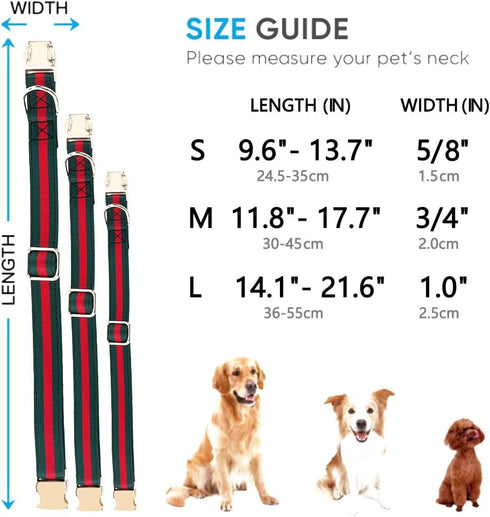 Premium Cute Dog Collar, Luxury Style Durable Pet Collars with Metal Buckle Safety for Small Dogs and Puppies