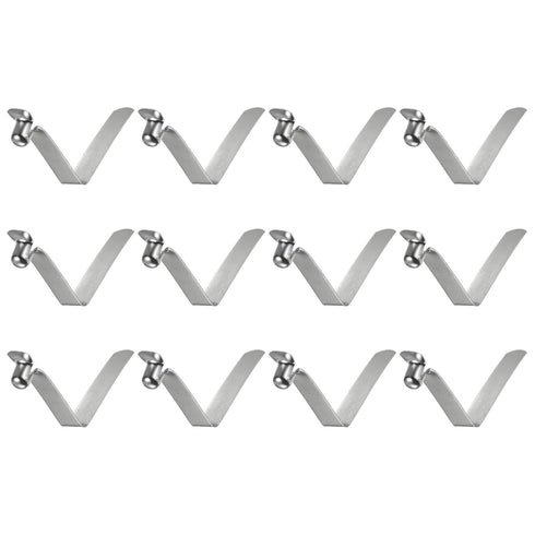 HARFINGTON 12pcs Single Button Kayak Paddle Snap Spring Clip, 55x12mm, 65Mn Spring Steel V-Shaped Hollow Lift Clips for