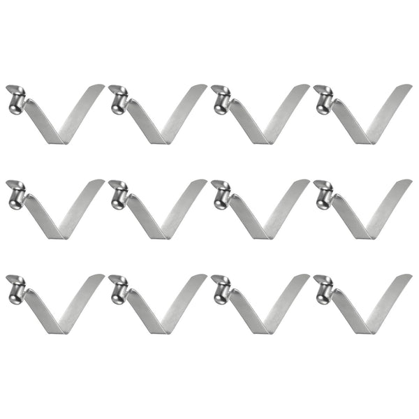 HARFINGTON 12pcs Single Button Kayak Paddle Snap Spring Clip, 55x12mm, 65Mn Spring Steel V-Shaped Hollow Lift Clips for