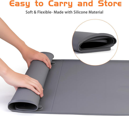 34.8" 24.1" Dog Pee Pad Holder, Fits Up to x Silicone Puppy Potty Training Tray with Raised Edge Non-Slip Bottom