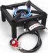 GasOne High Pressure Single Propane Burner, Outdoor Cooking with Heat Shield and Steel Braided Hose