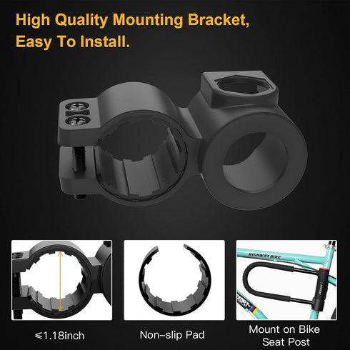 Heavy Duty Bike U Lock with 16mm U Lock and 5ft Length Security Cable, Sturdy Mounting Bracket for Bicycle, Motorcycle
