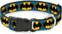 Buckle-Down Plastic Clip Collar - Bat Signal-3 Blue/Black/Yellow, 1.5" Wide, Fits 16-23" Neck