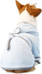 Dog Bathrobe, Microfiber Fast Drying Absorbent Hooded Bath Towel White for Puppy